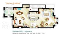 Floorplan of Kathleen Kelly's apartment from the movie "You've Got Mail" by Nora Ephron (1998) . This is a hand drawn floorplan, made in scale, coloured with colour pencils and with full details of furniture, fabric, timbers and complements... . If you are interested in a handmade original or other prints visit my store on ETSY or iCanvas or write me to ializar@hotmail.com