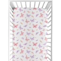 Butterfly Sweet Jojo Designs crib sheets are a stylish upgrade to your baby nursery or toddler bedroom and sure to be your favorite newborn essential. Using lightweight and durable material, this crib mattress sheet is made with soft fabrics and fully elastic bottom for a secure fit on most standard crib size and toddler beds. Don’t forget to buy extras! It’s always good to have multiple baby bedding sheets to use in between laundry wash days and easily change in case of emergencies. Pair your c