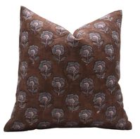 Fabdivine FABRITUAL Block Print Pure LinenThrow Pillow Covers, Handmade(Rohini, Blue) | Wayfair