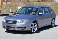 This 2007 Audi A4 Avant Quattro remained registered in California with one owner until 2024, and it now has 61k miles. The car is powered by a 3.2-liter V6 paired with a six-speed manual transaxle, and it is finished in silver over gray leather upholstery. Additional equipment consists of a sunroof, xenon headlights, Quattro all-wheel drive, 17" alloy wheels, heated power-adjustable front seats, heated outboard rear seats, dual-zone automatic climate control, cruise control, and a stock CD st...