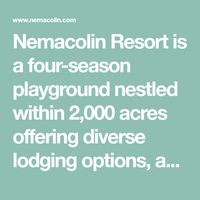 Nemacolin Resort is a four-season playground nestled within 2,000 acres offering diverse lodging options, an impressive collection of 5 star dining outlets, a unique spa and wellness experience, 36-holes of golf, adventurous activities and venues for events and corporate retreats in Pennsylvania.