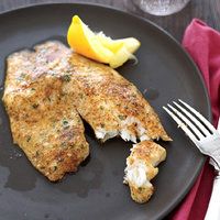 Yummy. Rachel Ray Tilapia - 1 cup grated parmasean, 2 tsp paprika, 1 tsp lemon pepper / garlic salt, 1 Tbs parsley, dash red pepper flakes Coat fish with olive oil and cover in cheese mixture, bake at 400 for 10-12 minutes until fish is white in middle