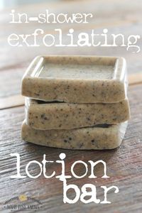 LUSH copycat recipe for in-shower exfoliating lotion bar that will do wonders for dry winter skin!