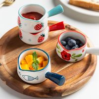 Specification Material: CeramicStyle: Flower 1, Flower 2, Strawberry 1, Strawberry 2, Fish, StripeSize: 3.3cm x 6cm (3.5cm handle)Weight: 82gCapacity: 82ml Package 1 x Cute Japanese Style Ceramic Mini Handle Milk Pot Bowl Notes Due to the light and screen setting difference, the item's colour may be slightly different from the pictures.Please allow slight dimension differences due to different manual measurements.