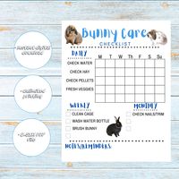 Help care for your bunny rabbits - great checklist for kids & adults!