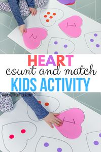 Easy Heart Count and Match Activity for Kids - Active Littles