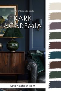 Introducing "Dark Academia," a meticulously curated palette showcasing Sherwin Williams' stunning dark colors. With a selection of twelve captivating hues, this palette embodies a sophisticated and moody aesthetic inspired by the timeless allure of academia. Whether adorning your walls, cabinets, doors, or even exterior, these rich tones add depth and character to any space. #darkacademiacolorpalette #darkpaintcolors #darkacademiaaesthetic #darkwallcolors #moodybedroomcolors #homeofficecolors