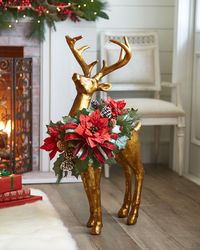 Red & Green Collection Standing Reindeer, 37"