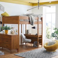 Mid-Century Full Loft Bed w/ Desk | West Elm