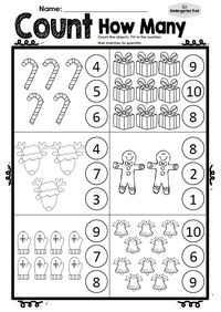 FREE Printable Christmas Counting Worksheets