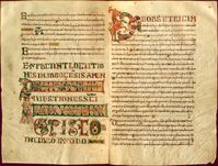 St. Augustine, Questions and Phrases on the Heptateuch , Books 1-4 Beginning of comments to the book of Exodus Northern France (Laon?), 2nd half   8th century (around 750-770?) BnF, Manuscripts, Latin 12168 fol. 49v-5