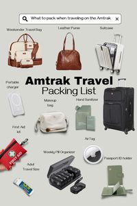 Traveling for on the Amtrak? Or traveling International on a train. Enjoy my Amtrak train travel packing list, where I've put together all of my favorite Amazon must-haves for traveling on the train that will make your life easier!