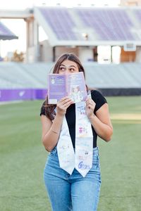 Grad photos, senior photos, poses for girls, photoshoot, texas christian university, cap and gown, college tee photo ideas, senior poses, high school senior, education major, junie b jones, fun photo ideas