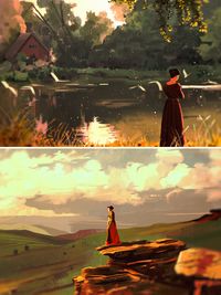 some scenery drawings of pride and prejudice by mohtz on tumblr