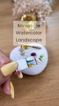 Learn how to paint a charming miniature watercolor abstract landscape with this beginner-friendly tutorial!  #WatercolorTutorial #MiniaturePainting #landscape  #WatercolorArt #ArtTutorial