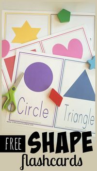 FREE Printable Shape Flashcards - these versatile flashcards and wallcards are handy for teaching toddler, preschool, and kindergarten age kids the name and look of the major shapes or use them for one of many math games. #mathgames #shapes #shapeflashcards #preschool #kindergarten #firstgrade #123homeschool4me