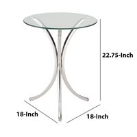 Eloise Modern Metal Small Side Table with Curved Legs and Glass Top in Chrome - Walmart.com