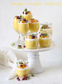 Mango Coconut Pudding ... a celebration of Alphonsos #dessert #nobake #mango -