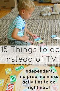 No prep, no mess, independent activities for kids (even preschoolers) to do instead of zoning out on television!