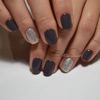 A manicure with dark gel-varnish is universal and practical, because it will fit to any clothes and will not stand out from the image, which you would like