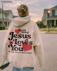 Jesus Loves You Christian Mental Health Hoodie Preppy Faith Sweatshirt Y2K Christian Clothes Gift for Catholic Spread Kindness Indie Sweater   Etsy Easy 30 day return policy