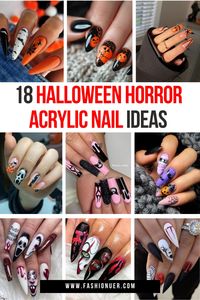 Get spooky this Halloween with these 18 horror-themed acrylic nail ideas! From creepy designs to festive colors, these nails will add the perfect finishing touch to your costume. Prepare to impress and rock the party with your killer nail art! #HalloweenNails #AcrylicNails #SpookyNailArt #NailInspo #Halloween2024