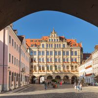 New town hall at Untermarkt Square, Goerlitz, Saxony, Germany