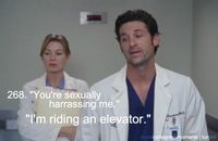 Sexual harassment, Grey's Anatomy style. From season 1, ep. 2: "The First Cut Is the Deepest"