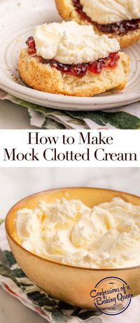 Mock clotted cream is a condiment that British people put on scones. It resembles whipped cream, but is thicker and is served cold. Find out how to make your own mock clotted cream.