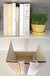 Diy Decorating Ideas: These May Look Like Old "books", But They Actually Conceal A Functional Storage Box. Hidden Storage Books Tutorial