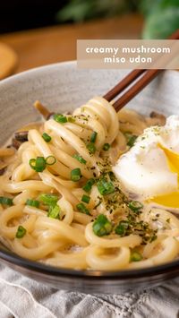 This creamy miso udon is loaded with garlic, onion, and mushrooms sautéed in butter to create a delicate cream sauce to pair with your udon noodles. Made in a single pan, these creamy noodles come together in just 15 minutes using a handful of ingredients. Truly the ultimate comfort meal for the weekdays! #easyrecipe #udonnoodles #comfortfood