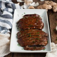 Marinated and then baked, these portobello mushrooms are simply the best, whether as a side accompanying another entrée or as a vegetarian main dish.