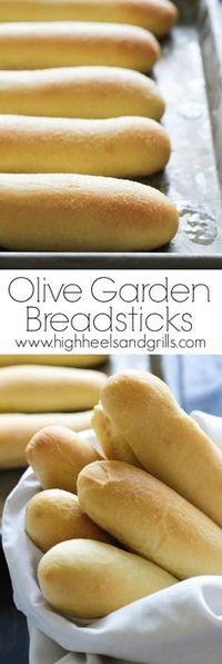 Olive Garden Breadsticks Copycat. These are light and fluffy, but crisp on the outside and have a slight hint of garlic to them. Awesome side for dinner! highheelsandgrills.com