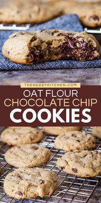 A delicious dessert recipe for oat flour cookies! With soft and chewy centers plus lightly crisp edges, these simple oat flour chocolate chip cookies are the BEST. Indulge in this sweet food today!