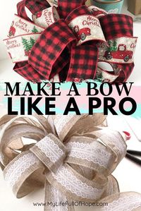 How To Make Christmas Bow | Like A PRODo you ever wonder how do they create those huge beautiful bows that you see in the stores? Or maybe you’re tired of spending money on cheaply made bows. Well, today I am going to show you how to make a bow out of ribbon.Creating your very own custom, easy ribbon bow on a budget. That is right!! You will be able to decorate anything and everything from how to make a Christmas tree bow, weddings, wreaths, seasonal decor, and more.I created two v…