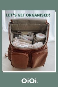 Nappy Bag Checklist: What to pack for a newborn Here’s a handy list of what to bring when out and about with your newborn baby - and how to pack it using your OiOi Nappy Bag and Packing Pouch Trio.