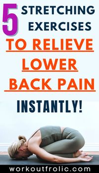 Don't let the pain steal your day and your joy - try these 5 super easy, yet effective lower back stretches for quick lower back pain relief now! #lowerbackpain #lowerbackstretches #lowerbackpainrelief