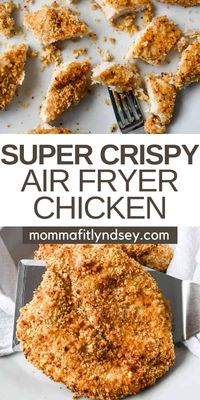 Panko chicken is a yummy, healthy and quick dinner that your entire family will love!  Cooked in the air fryer to juicy and crispy perfection in under 30 minutes, this easy recipe is super versatile and can be used in a wraps, salad, on a sandwich and more! Oven directions included!