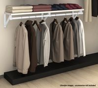 This bracket is part of a standard duty hardware system to organize closets with simple and basic hardware for hanging clothes: standard duty brackets, rods, flanges/sockets and shelves. Project Source 12.8-in L x 0.94-in W x 12.8-in D White Shelf Bracket | 23691PHNLG