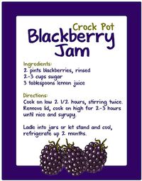 Crockpot Blackberry Jam- I've always wanted to try making my own!