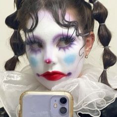 Makeup Edgy, Creepy Clown Makeup, Clown Hair, Drag Make-up, Inspo Makeup, Alt Makeup