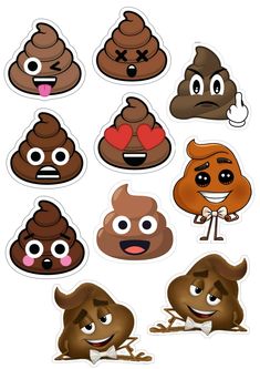 various stickers with different faces and expressions