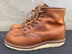 Red Wing Men's Classic Moc-Toe Work Boot 1907 Copper Leather - UK 6.5 | US 7.5 D Awesome shoes minor scuffs, check photos for clear visual description. PLEASE VIEW ALL PHOTOS CAREFULLY AS I CONSIDER THEM PART OF THE DESCRIPTION. I WILL GLADLY COMBINE SHIPPING FOR MULTIPLE ITEMS PURCHASED IF THEY CAN BE SAFELY SHIPPED TOGETHER. DELIVERY WITHIN 5 BUSINESS DAYS, 1-2 DAYS HANDLING ONCE YOUR PAYMENT CLEARS, THIS ITEM WILL COME PROFESSIONALLY PACKAGED AND SHIPPED WITH CARE. PLEASE CONTACT ME THROUGH MESSAGES IF YOU HAVE ANY QUESTIONS OR CONCERNS. THANKS FOR LOOKING Shoes Boots Combat, Awesome Shoes, Work Boot, Red Wing, Mens Shoes Boots, Us Man, Red Wings, Work Boots, Nice Shoes