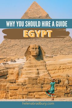 an egyptian pyramid with the words why you should hire a guide egypt on it's side