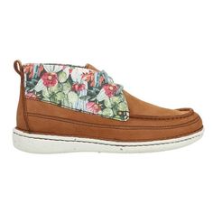 Brightened by a desert floral print of cacti and soft, colorful blooms, the Breezy moc toe bootie in Pecan from the Justin Casuals collection is a laid-back casual shoe with a feminine touch. Size: 7.  Color: Brown.  Gender: female.  Age Group: adult. Justin Boots Womens, Moc Toe Boots, Snakeskin Boots, Justin Boots, Boots Womens, Casual Shoe, Toe Boots, Casual Flats, Brown Shoe