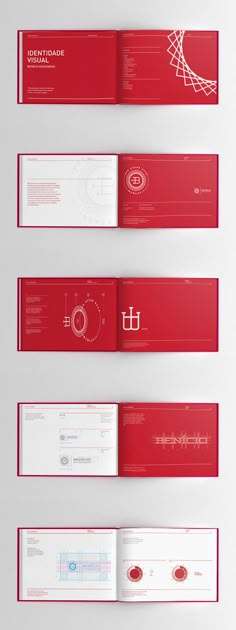 three different red and white business cards with the letter h on them, all in separate layers