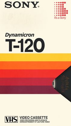 the sony t - 120 instruction manual is shown in red, yellow and orange colors