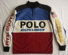 Vintage-POLO-Ralph-Lauren-Racing-Team Vintage Outfits Men 90s, 90s Hiphop Fashion, Mens Sweat Suits, Vintage Outfits Men, Men 90s, Vintage Sportswear, Vintage Windbreaker, Cute Spring Outfits