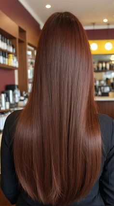 Mahogany Chestnut 26 Year Old Haircut, Light Brown Hair Chocolate, Brown Hair Morena Skin, Chestnut Brown Hair Aesthetic, Auburn Hair On Asian, Orange Ish Brown Hair, Chic Lob Haircut, Hair Color Ideas On Brown Skin