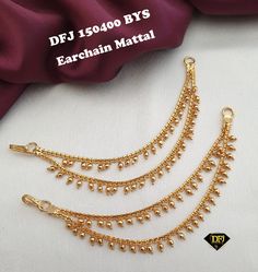 Ladies Gold Rings, Earring Chain, Small Earrings Gold, Gold Jhumka Earrings, New Gold Jewellery Designs, Gold Earrings Models, Gold Earrings Wedding, Ear Chain, Gold Mangalsutra Designs